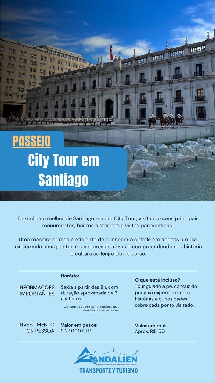 Palácio de La Moneda no centro de Santiago